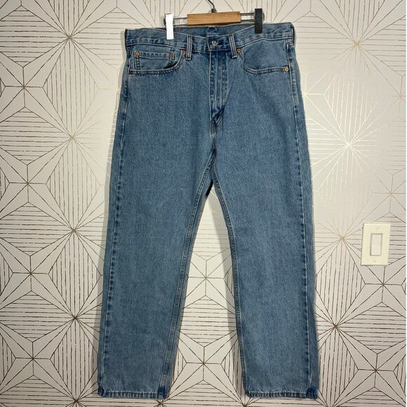 Levi’s 505 Regular Fit Men's Jeans Light Wash Denim Jeans 36x30 100% Cotton $70 - Picture 8 of 9